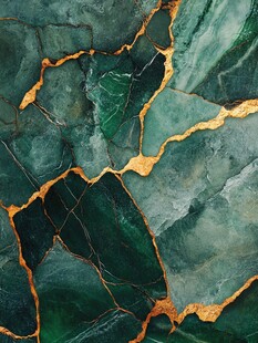 绿金相间的大理石纹理