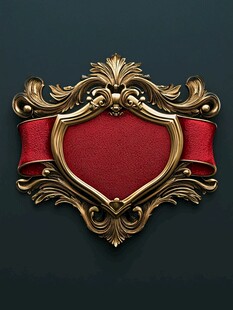 华丽金色盾牌装饰徽章