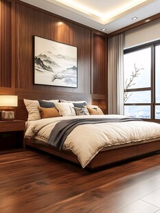 现代中式风温馨卧室空间