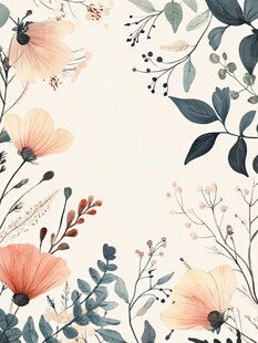 花卉植物手绘背景图案