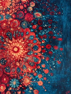 绚丽花卉抽象艺术画作