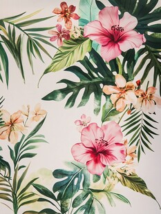 热带花卉水彩图案背景