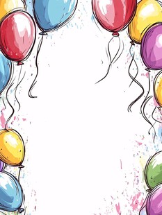 彩色气球边框背景图