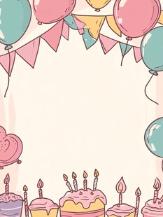 生日派对装饰插画背景