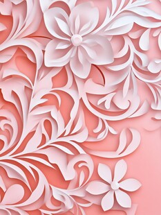 粉色立体花卉装饰图案