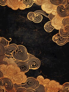 黑金祥云图案背景纹理