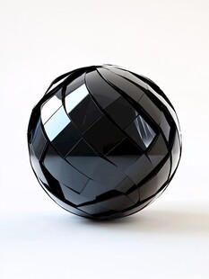 黑色几何拼接球体摆件