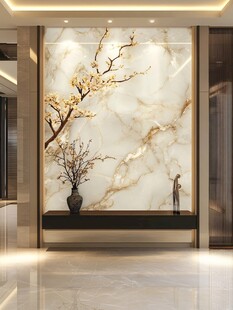 大理石玄关墙 雅致中式风