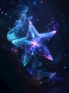 梦幻炫彩星空海星图案