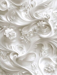 立体花卉浮雕装饰图案