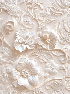 立体花卉浮雕装饰图案