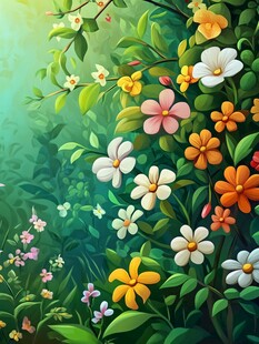 春日繁花烂漫的梦幻花园