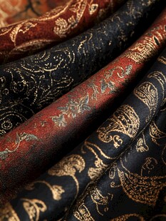 华丽复古花纹丝绸面料