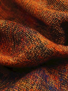 多彩交织纹理织物特写