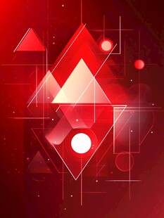 红色几何抽象炫酷背景图