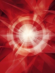 红色炫光几何抽象背景图