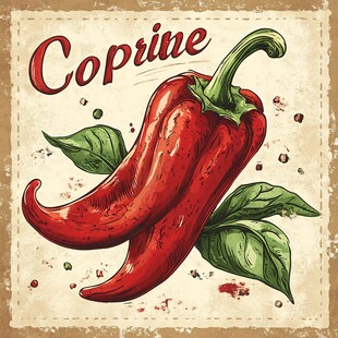 复古风红辣椒插画