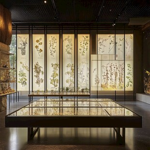 雅致展厅内的精美植物展示