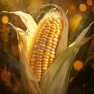 金黄饱满的成熟玉米