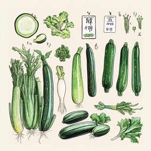 清新手绘绿蔬集合