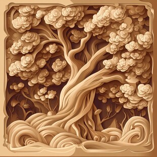 木雕古树艺术作品展示