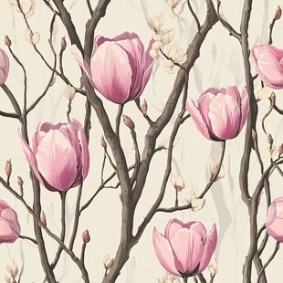 粉色郁金香花卉背景图