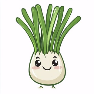 可爱卡通大葱形象插画