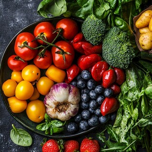 多彩新鲜蔬果拼盘