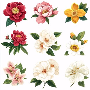 多彩花卉插画集合