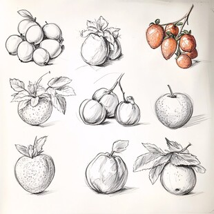 水果素描集合