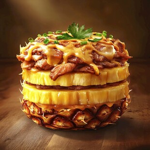 菠萝叠层烤肉美食盛宴