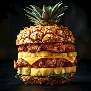 菠萝汉堡创意美食新组合