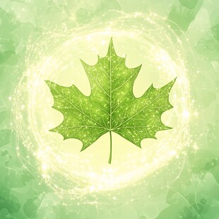 梦幻绿枫叶背景图