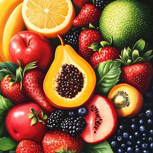 缤纷多彩的新鲜水果集合