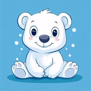 可爱北极熊卡通形象