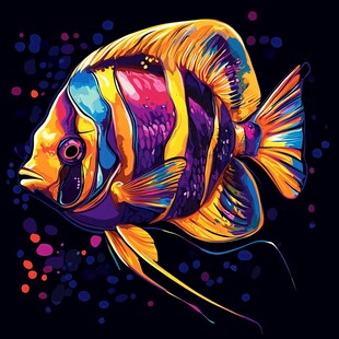绚丽多彩热带鱼插画