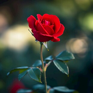 娇艳红玫瑰特写