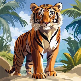 丛林中的威猛老虎