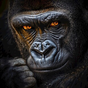 凝视的威严大猩猩