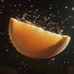 飞溅的橙色果肉瞬间