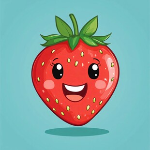 可爱笑脸草莓卡通形象