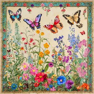 蝶舞花丛间的绚丽景致