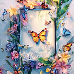 蝶舞花丛间梦幻艺术图景