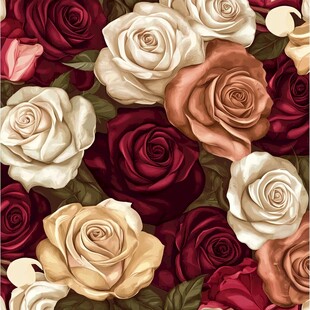 多彩玫瑰花卉图案背景