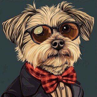 时尚萌犬的帅气装扮