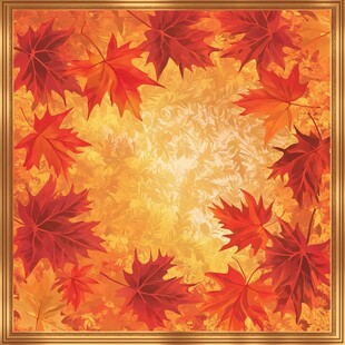 金秋枫叶边框装饰背景图