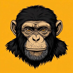 黑猩猩头像插画