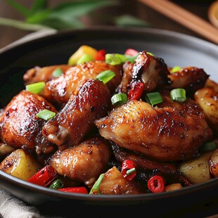 香辣可口的红烧鸡翅根