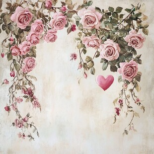 浪漫玫瑰花卉爱心装饰图