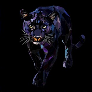 几何风格黑豹插画